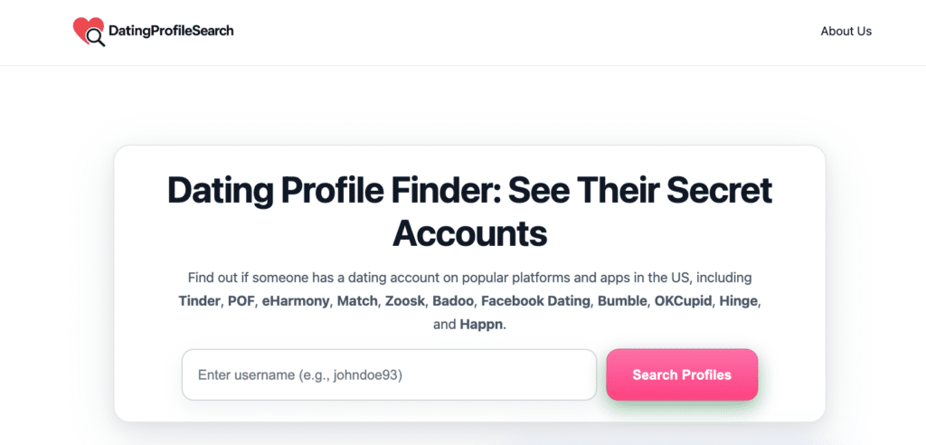 dating profile search tool